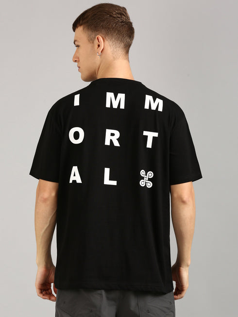Black Printed Oversized T-shirt